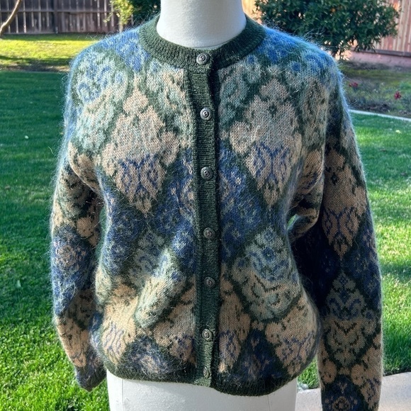 Equorian Heritage Rare 70s Vintage Button Down Cardigan Sweater | Size Medium - Picture 9 of 9